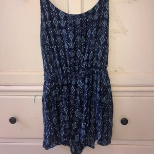 Blue pattern romper